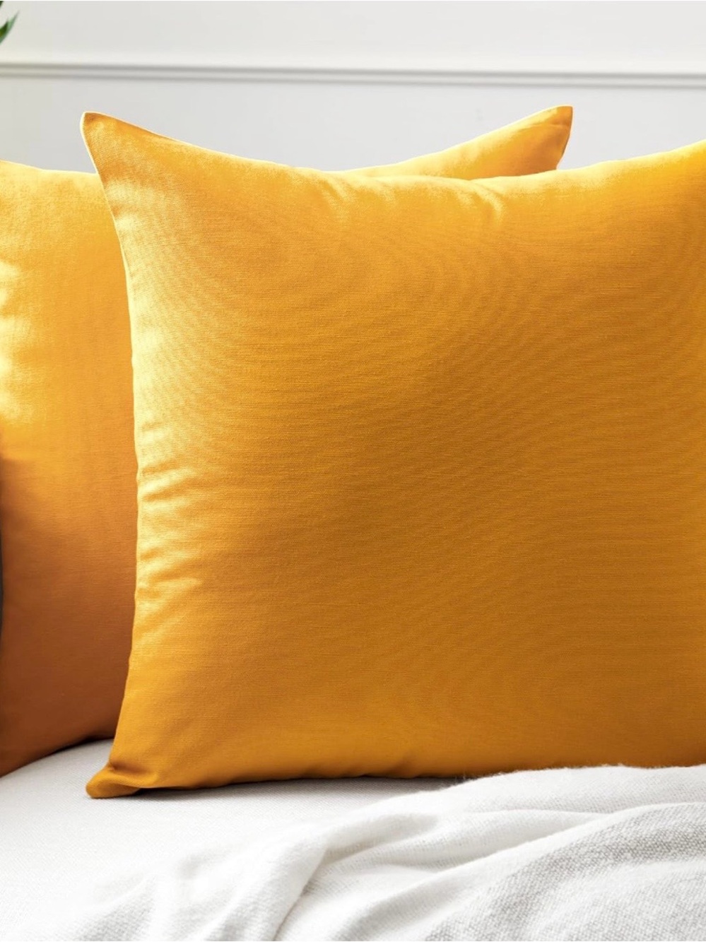 Solid Mango Throw Pillow Covers (2)
